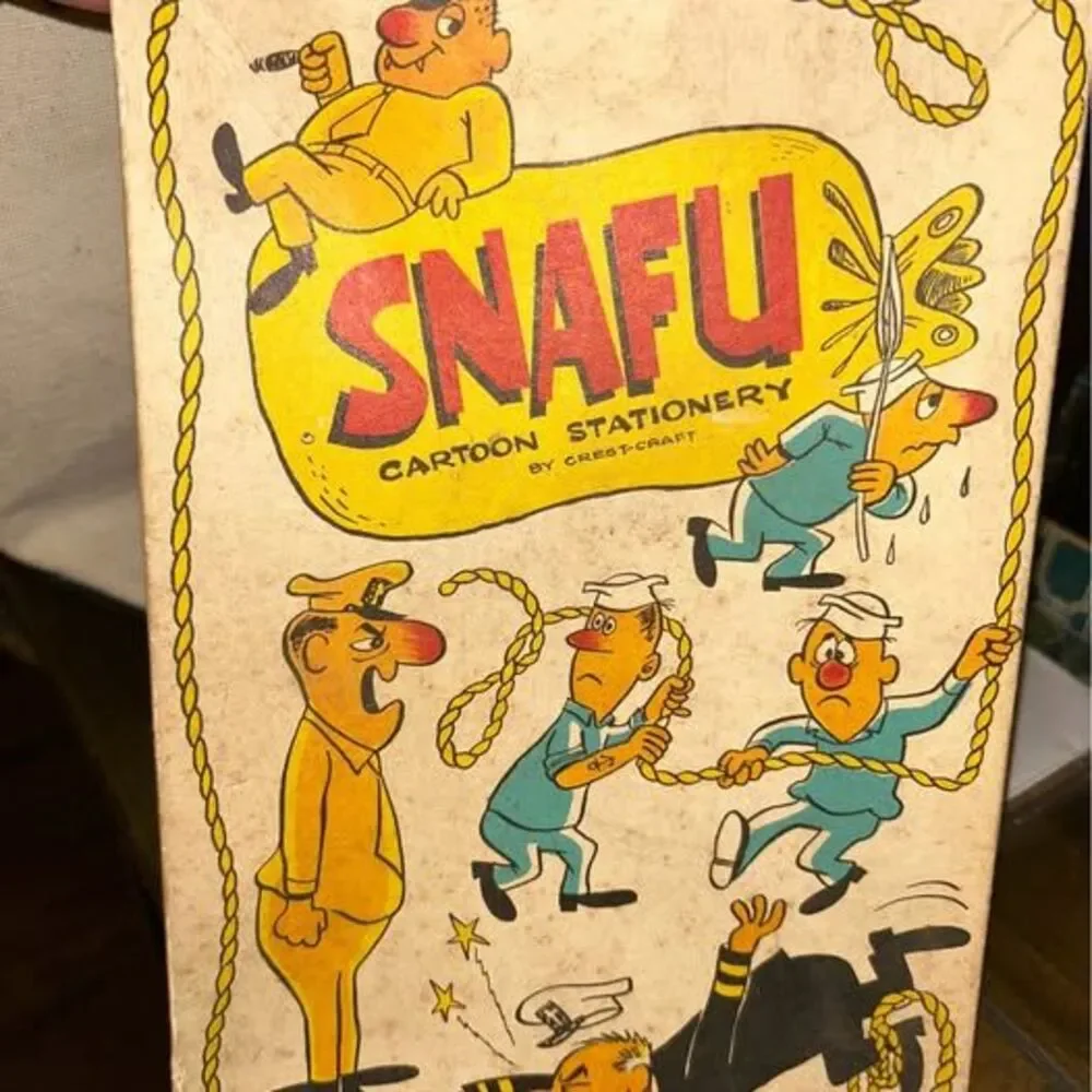 Vintage SNAFU Cartoon Coast Guard Stationery by Crest-Craft - USCG coast guard m